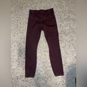 Women’s athleta workout 7/8 leggings laser cut dark red size small